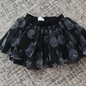 Huxbaby Black Tulle Skirt with Bunny Design
